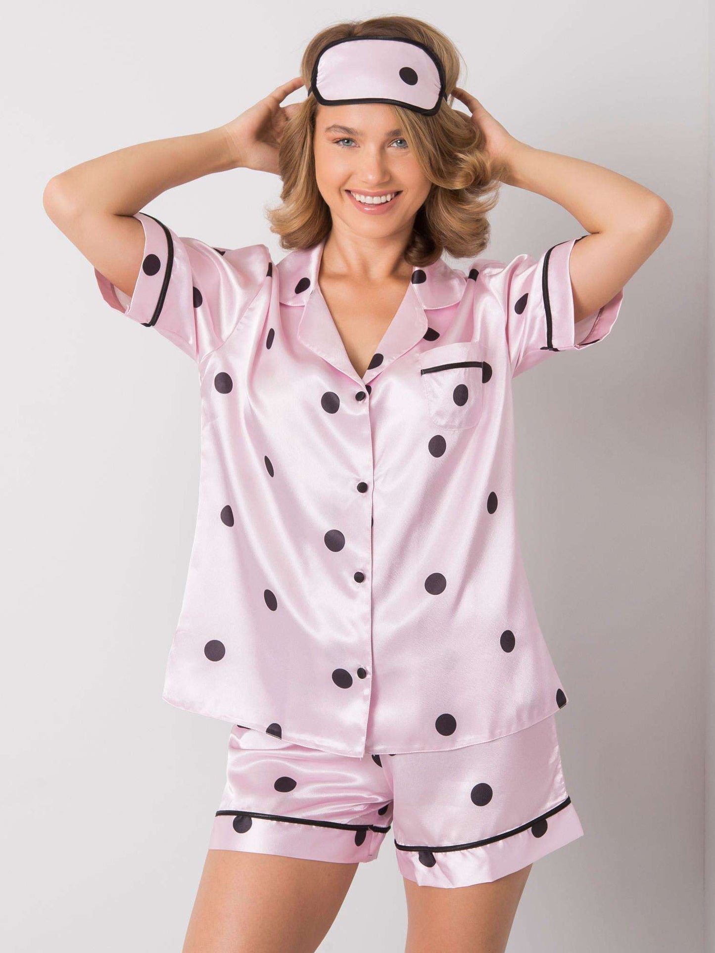 Pink Set with Black Polka Dots